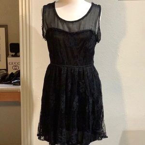 Black lace overlay dress
